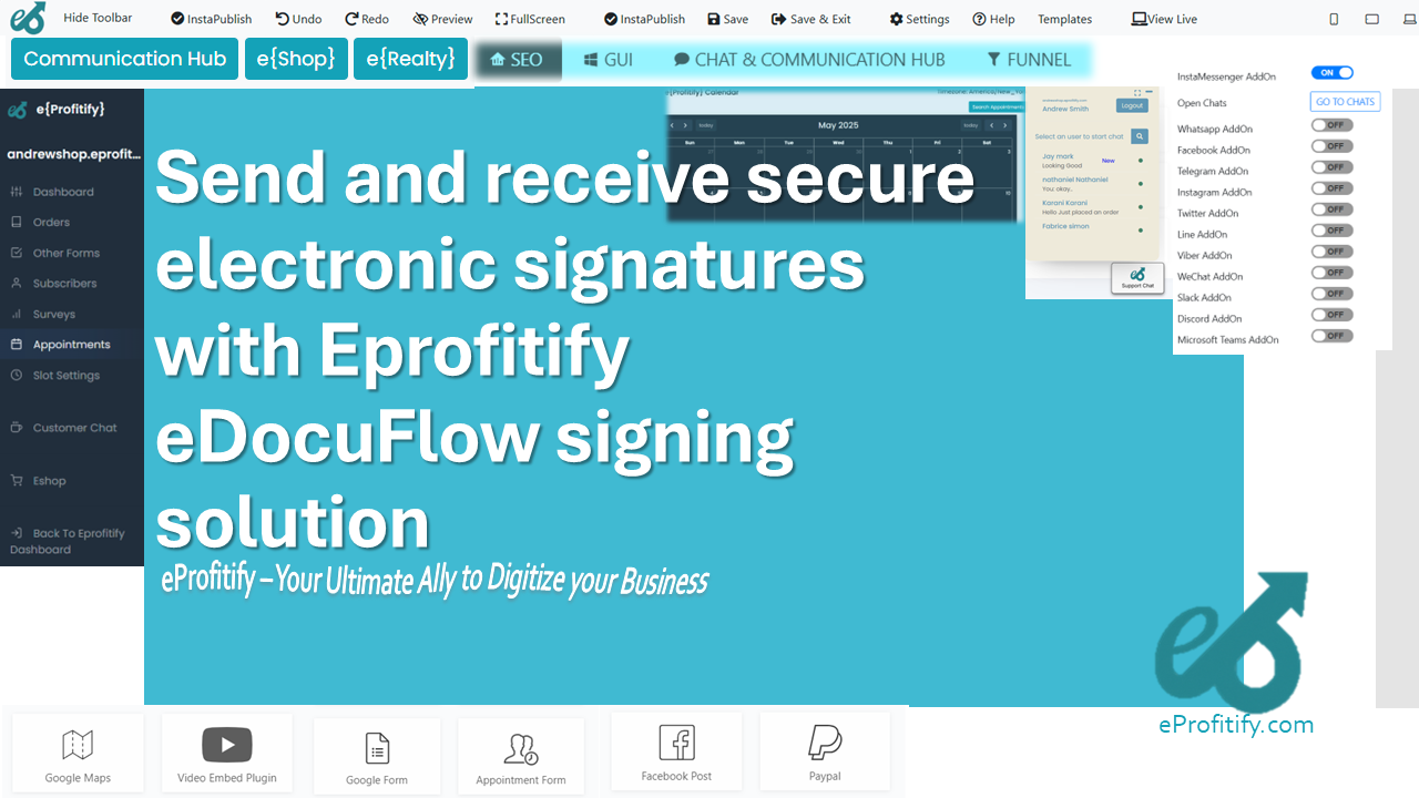 Send and receive secure electronic signatures with Eprofitify eDocuFlow signing solution